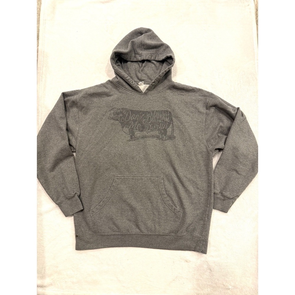 Cheeky's Womens XL Gray Dont Bullshit Me Darlin Cow Graphic Hoodie Sweatshirt‎